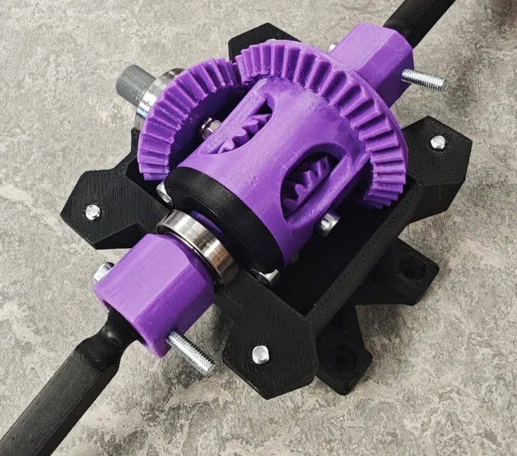 Printed bevel gear differential